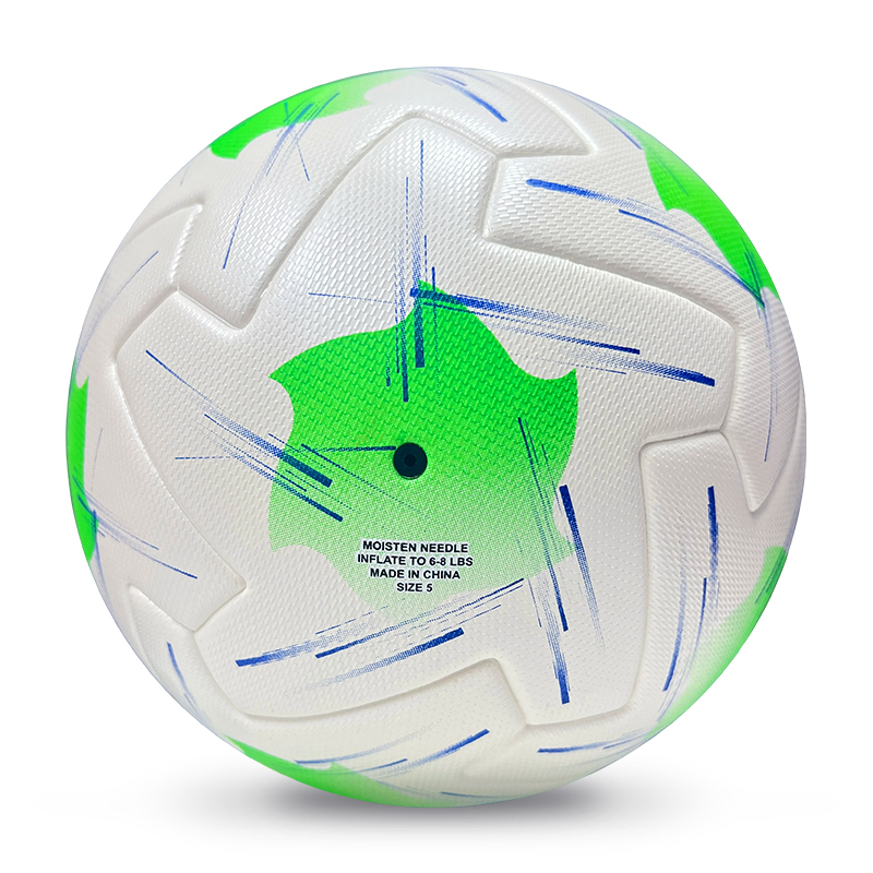 2025 High Quality Customized PU Foam Leather Football Ball Size 5 Popular Design for Sports Matches Training,Blue Arc Sport