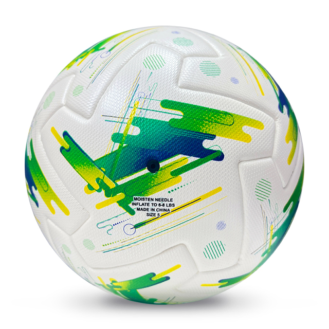 2025 High Quality Customized PU Foam Leather Football Ball Size 5 Popular Design for Sports Matches Training,Blue Arc Sports