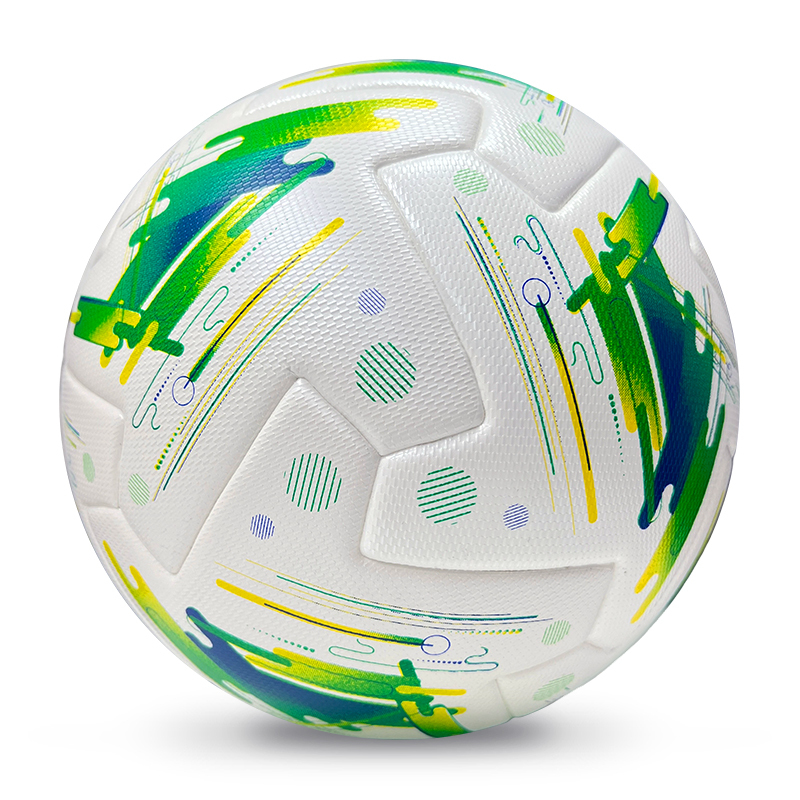 2025 High Quality Customized PU Foam Leather Football Ball Size 5 Popular Design for Sports Matches Training,Blue Arc Sports