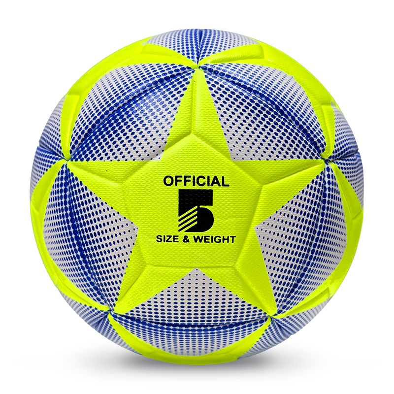 High Quality Size 5 Soccer Ball Machine-Sewn PVC with Print Logo for Sports Training Leisure Competitive Matches,Arc Bleu Sports