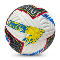 High Quality Size 5 Soccer Ball Machine-Sewn PVC with Print Logo for Sports Training Leisure Competitive Matches,Blue Arc Sports