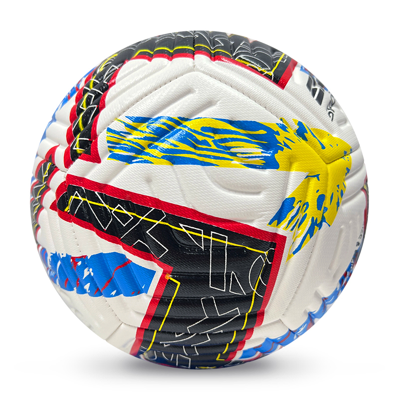 High Quality Size 5 Soccer Ball Machine-Sewn PVC with Print Logo for Sports Training Leisure Competitive Matches,Blue Arc Sports