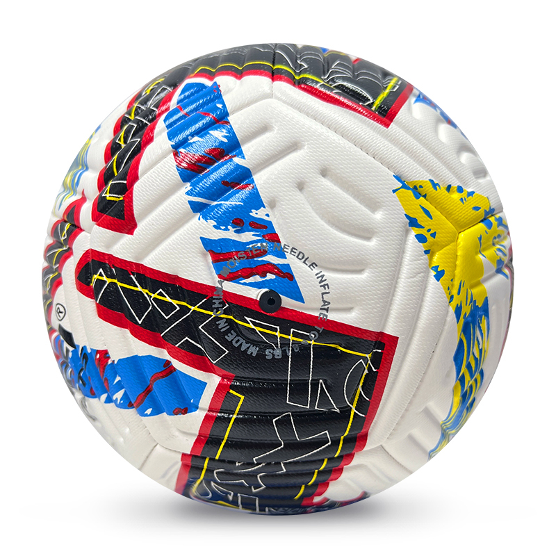 High Quality Size 5 Soccer Ball Machine-Sewn PVC with Print Logo for Sports Training Leisure Competitive Matches,Blue Arc Sports