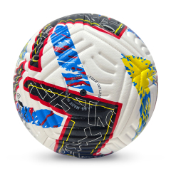 High Quality Size 5 Soccer Ball Machine-Sewn PVC with Print Logo for Sports Training Leisure Competitive Matches,Blue Arc Sports