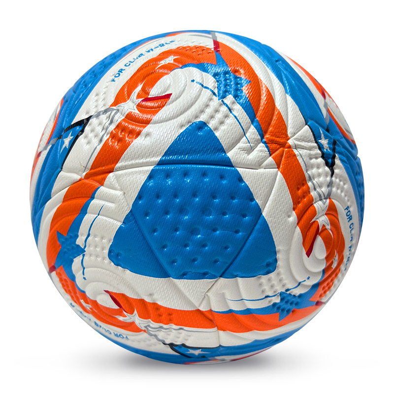2025 High Quality Customized PU Foam Leather Football Ball Size 5 Popular Design for Sports Matches Training,Blue Arc Sport
