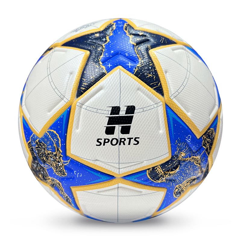 2025 High Quality Customized PU Foam Leather Football Ball Size 5 Popular Design for Sports Matches Training,Blue Arc Sports