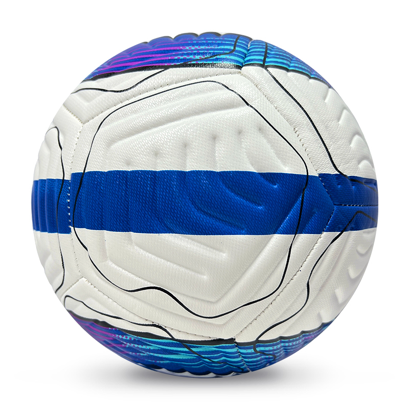 High Quality Size 5 Soccer Ball Machine-Sewn PVC with Print Logo for Sports Training Leisure Competitive Matches,Arc Bleu Sports