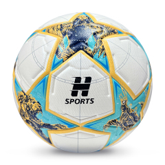 2025 High Quality Customized PU Foam Leather Football Ball Size 5 Popular Design for Sports Matches Training,Blue Arc Sports