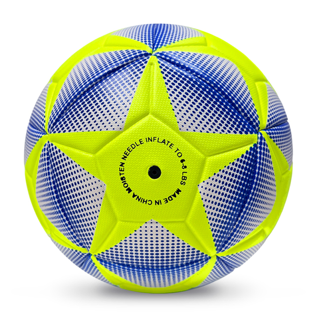 High Quality Size 5 Soccer Ball Machine-Sewn PVC with Print Logo for Sports Training Leisure Competitive Matches,Arc Bleu Sports