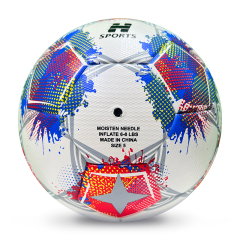 2025 High Quality Customized PU Foam Leather Football Ball Size 5 Popular Design for Sports Matches Training,Blue Arc Sport