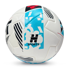 2025 High Quality Customized PU Foam Leather Football Ball Size 5 Popular Design for Sports Matches Training,Blue Arc Sports