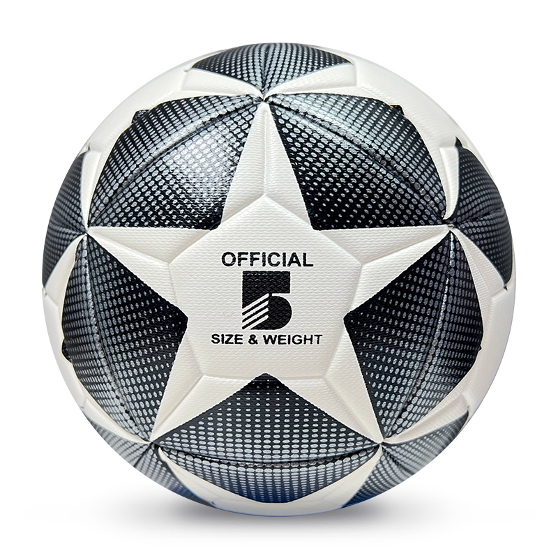 High Quality Size 5 Soccer Ball Machine-Sewn PVC with Print Logo for Sports Training Leisure Competitive Matches,Arc Bleu Sports