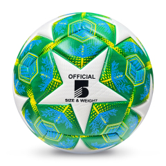 High Quality Size 5 Soccer Ball Machine-Sewn PVC with Print Logo for Sports Training Leisure Competitive Matches,Спортивные мероприятия Blue Arc