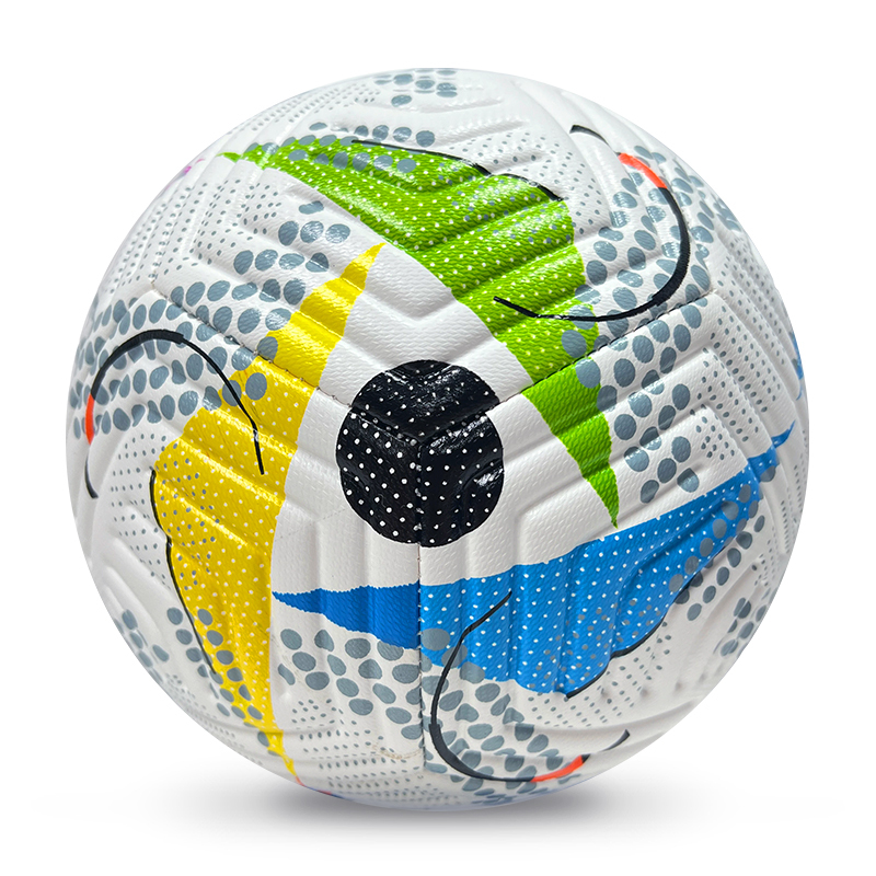 High Quality Size 5 Soccer Ball Machine-Sewn PVC with Print Logo for Sports Training Leisure Competitive Matches,Blue Arc Sports