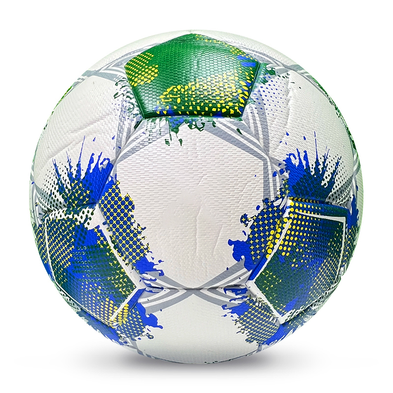 2025 High Quality Customized PU Foam Leather Football Ball Size 5 Popular Design for Sports Matches Training,Blue Arc Sport