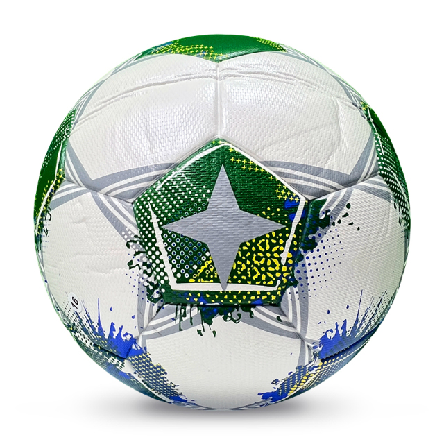 2025 High Quality Customized PU Foam Leather Football Ball Size 5 Popular Design for Sports Matches Training,Blue Arc Sport
