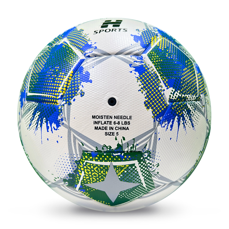 2025 High Quality Customized PU Foam Leather Football Ball Size 5 Popular Design for Sports Matches Training,Blue Arc Sport