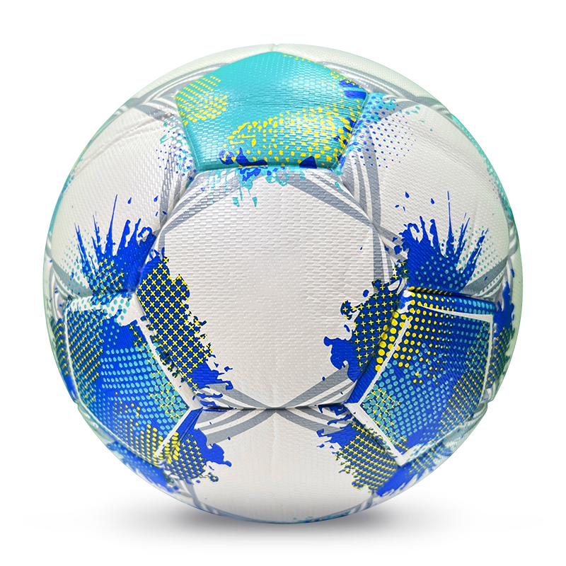 2025 High Quality Customized PU Foam Leather Football Ball Size 5 Popular Design for Sports Matches Training,Blue Arc Sports