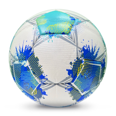2025 High Quality Customized PU Foam Leather Football Ball Size 5 Popular Design for Sports Matches Training,Blue Arc Sports