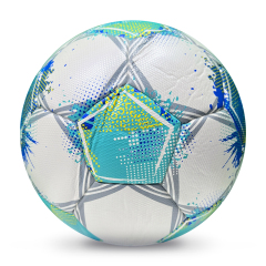 2025 High Quality Customized PU Foam Leather Football Ball Size 5 Popular Design for Sports Matches Training,Blue Arc Sports