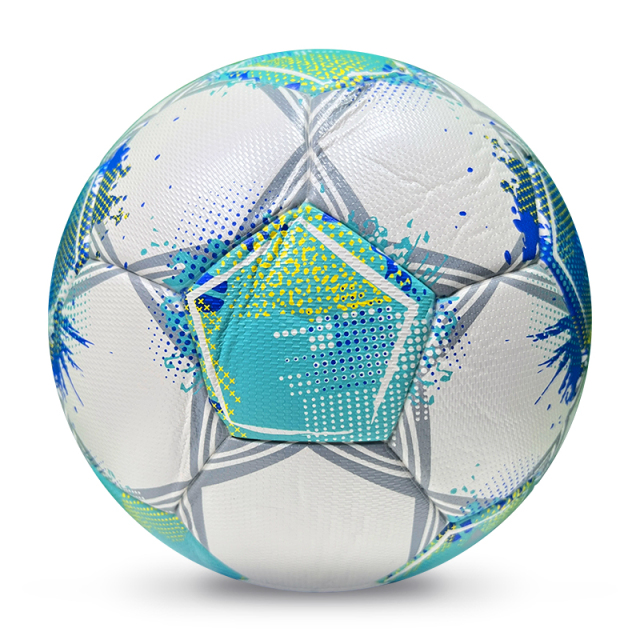 2025 High Quality Customized PU Foam Leather Football Ball Size 5 Popular Design for Sports Matches Training,Blue Arc Sports