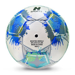 2025 High Quality Customized PU Foam Leather Football Ball Size 5 Popular Design for Sports Matches Training,Blue Arc Sports