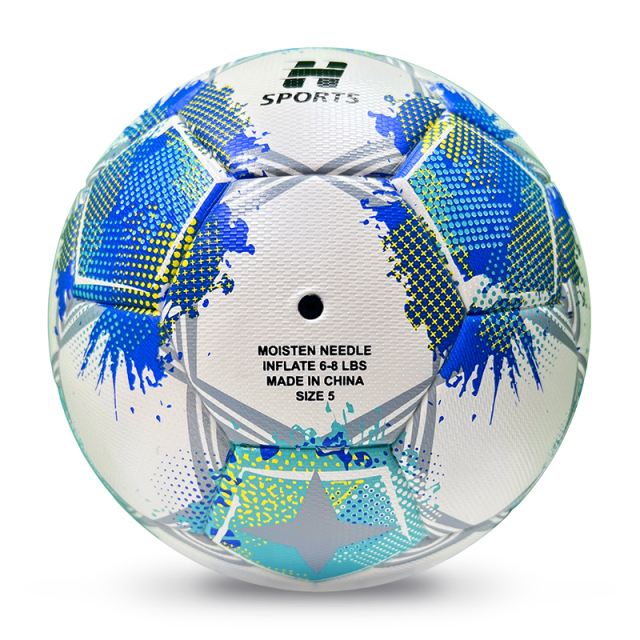 2025 High Quality Customized PU Foam Leather Football Ball Size 5 Popular Design for Sports Matches Training,Blue Arc Sports