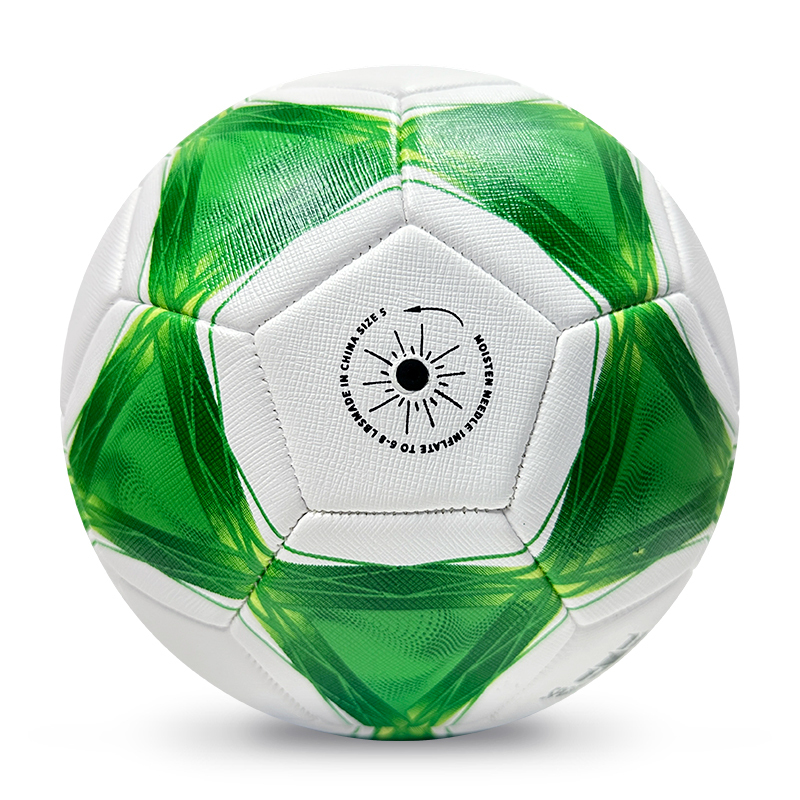 High Quality Size 5 Soccer Ball Machine-Sewn PVC with Print Logo for Sports Training Leisure Competitive Matches,Blue Arc Sports