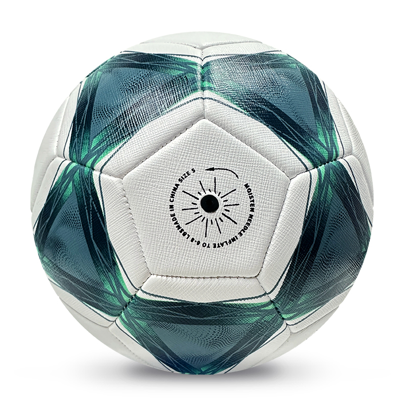 High Quality Size 5 Soccer Ball Machine-Sewn PVC with Print Logo for Sports Training Leisure Competitive Matches,Blue Arc Sports
