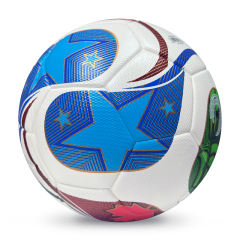 2025 High Quality Customized PU Foam Leather Football Ball Size 5 Popular Design for Sports Matches Training,Blue Arc Sports