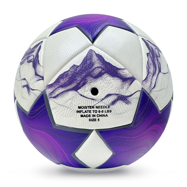 2025 High Quality Customized PU Foam Leather Football Ball Size 5 Popular Design for Sports Matches Training,Blue Arc Sports