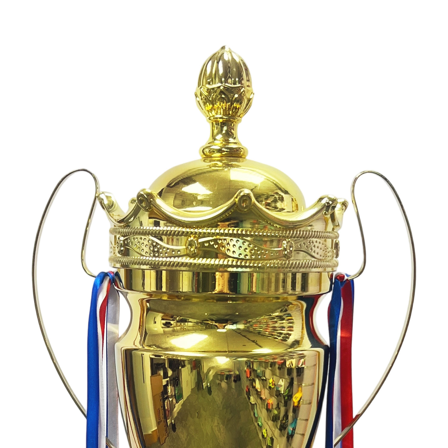 H Sports Custom Metal Soccer Trophy Award Cup with Gold Football Medal for Championship-Multi-Size Options,Blue Arc Sports