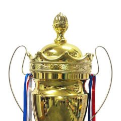 H Sports Custom Metal Soccer Trophy Award Cup with Gold Football Medal for Championship-Multi-Size Options,Blue Arc Sports