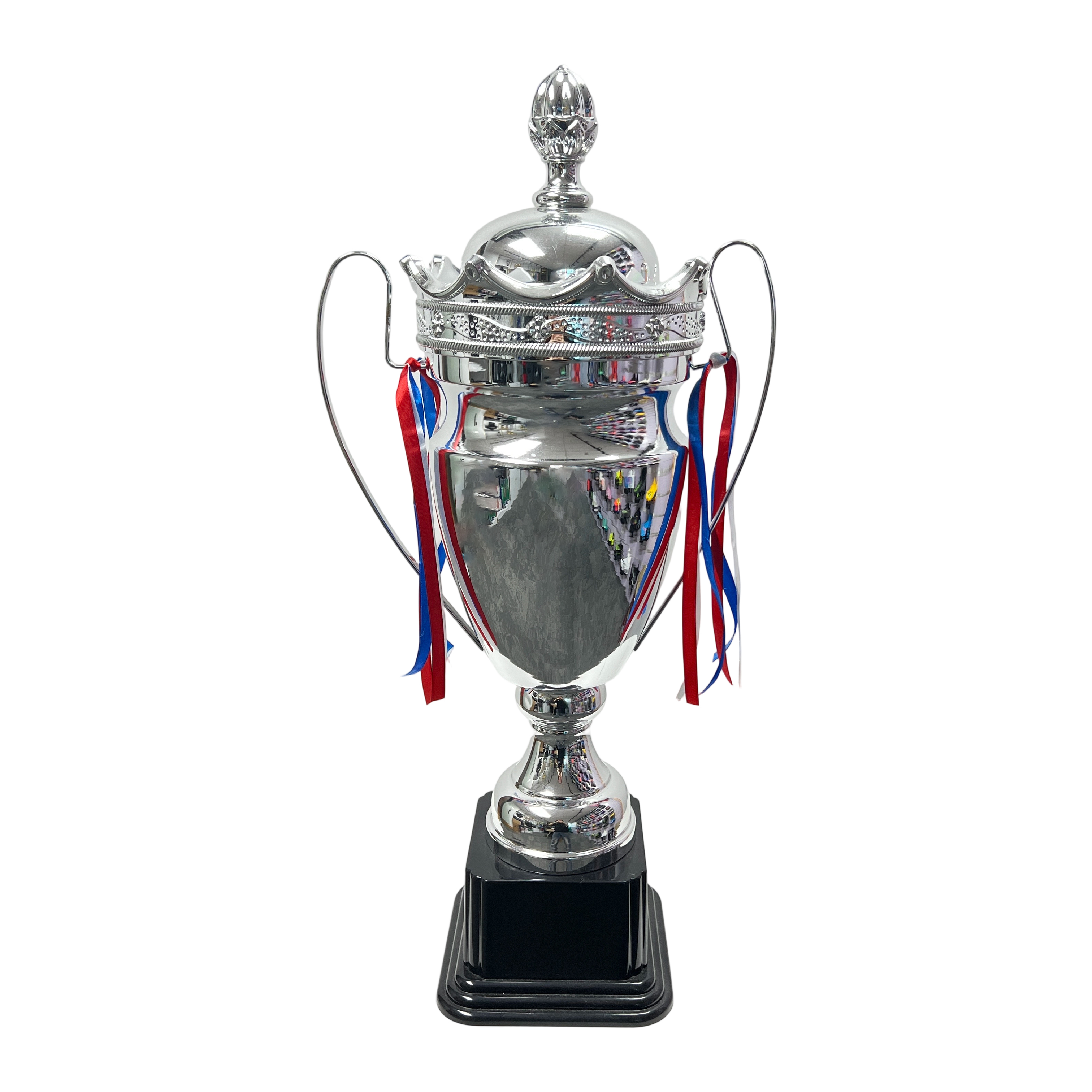 H Sports Custom Metal Soccer Trophy Award Cup with Gold Football Medal for Championship-Multi-Size Options,Blue Arc Sports