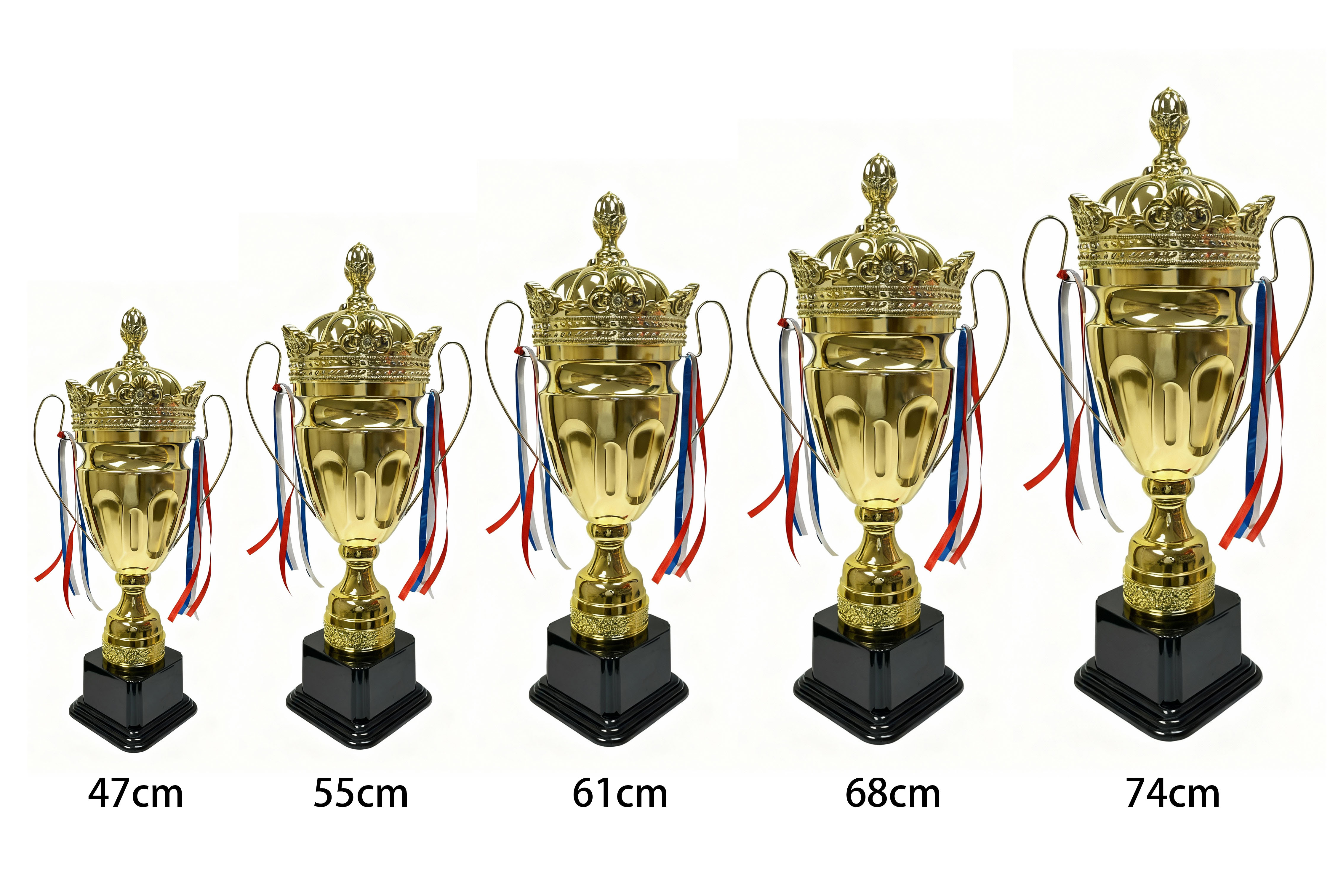 H Sports Custom Metal Soccer Trophy Award Cup with Gold Football Medal for Championship-Multi-Size Options,Blue Arc Sports