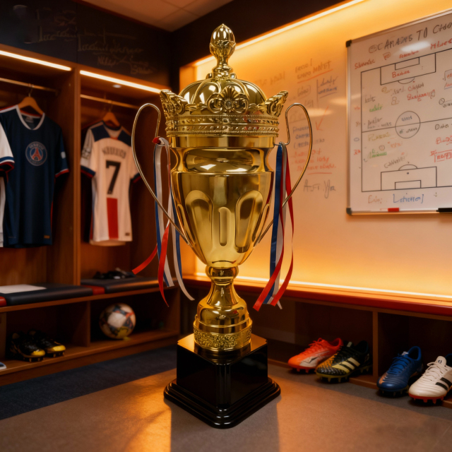 H Sports Custom Metal Soccer Trophy Award Cup with Gold Football Medal for Championship-Multi-Size Options,Blue Arc Sports