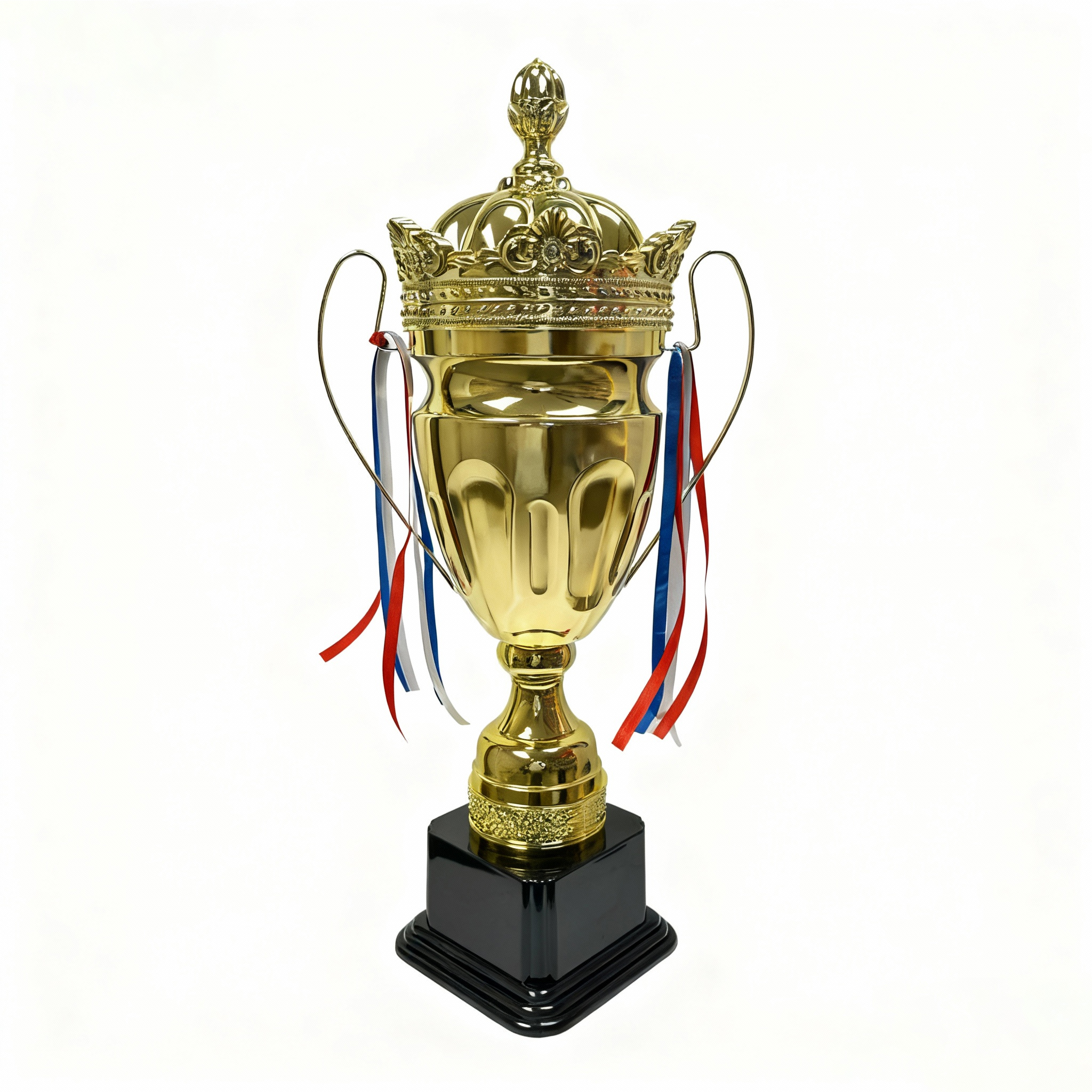H Sports Custom Metal Soccer Trophy Award Cup with Gold Football Medal for Championship-Multi-Size Options,Blue Arc Sports