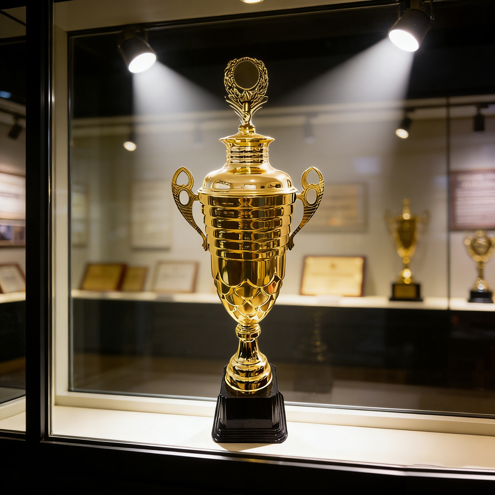 H Sports Custom Metal Soccer Trophy Award Cup with Gold Football Medal for Championship-Multi-Size Options,ブルーアークスポーツ