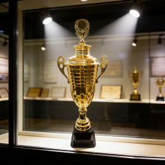 H Sports Custom Metal Soccer Trophy Award Cup with Gold Football Medal for Championship-Multi-Size Options,ブルーアークスポーツ