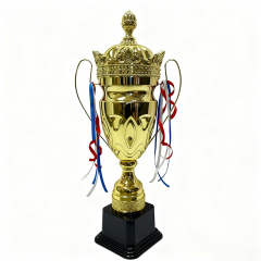 H Sports Custom Metal Soccer Trophy Award Cup with Gold Football Medal for Championship-Multi-Size Options,Blue Arc Sports