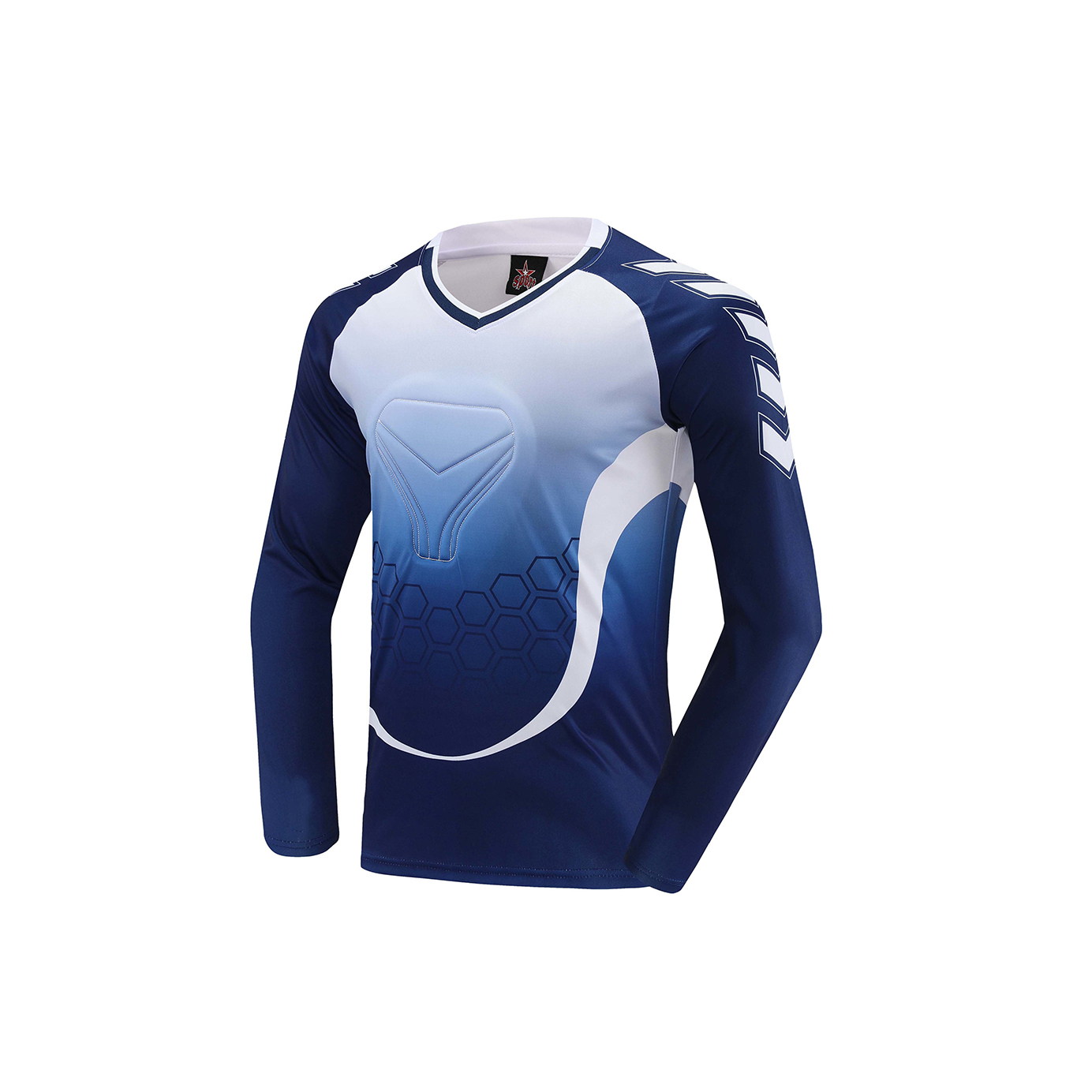 Custom Soccer Goalie Training Protector Long Sleeve Goalkeeper Jerseys Kits Name Polyester Football Goalkeeper Tops Adults,Blue Arc Sports