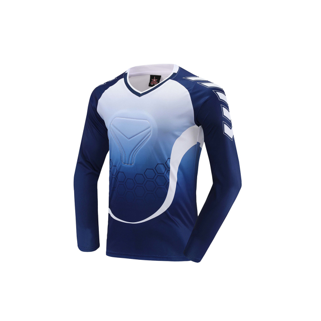 Custom Soccer Goalie Training Protector Long Sleeve Goalkeeper Jerseys Kits Name Polyester Football Goalkeeper Tops Adults,Blue Arc Sports