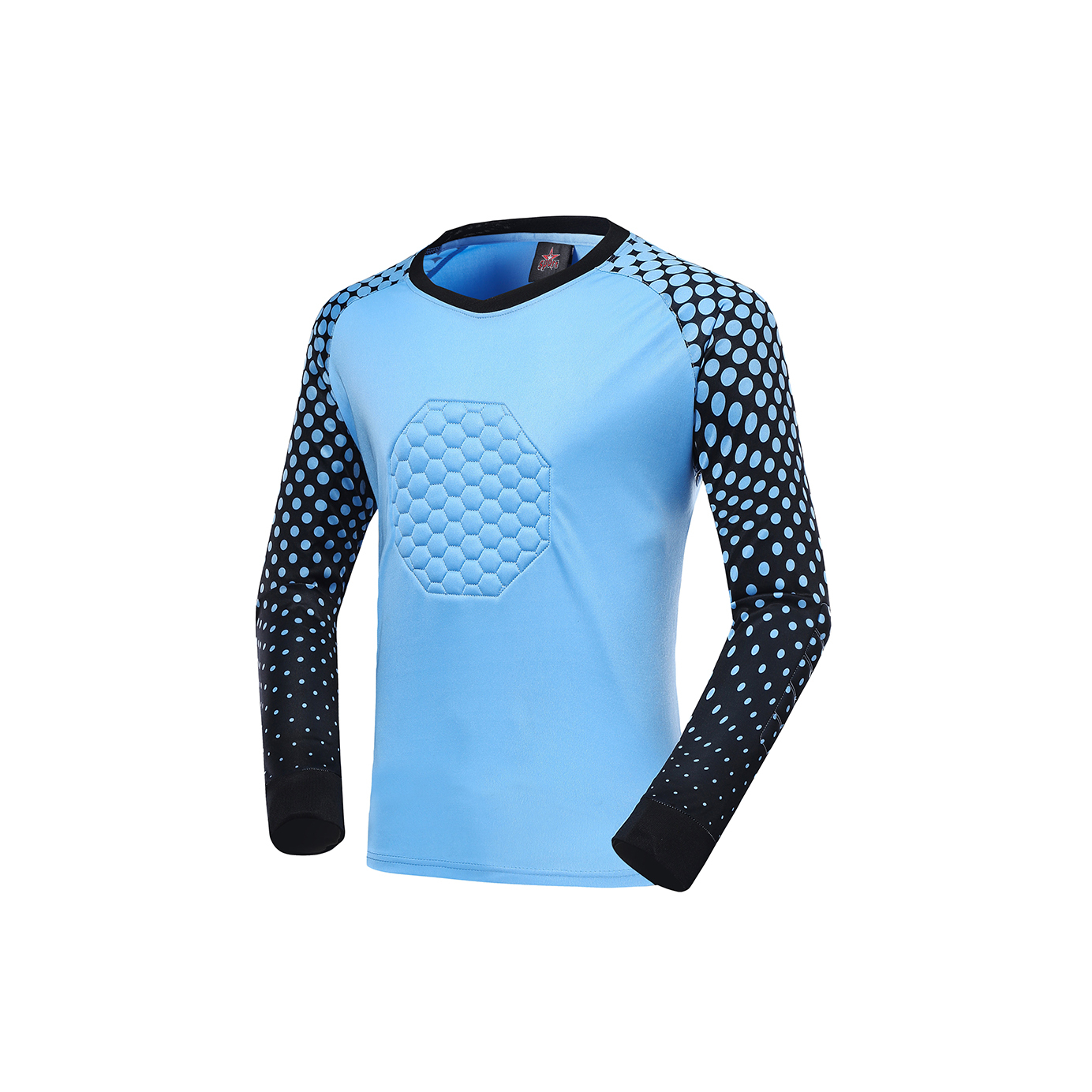 Custom Soccer Goalie Training Protector Kids Long Sleeve Football Goalkeeper Tops Jerseys Kits Sponge Customizable Goalkeeper,Blue Arc Sports
