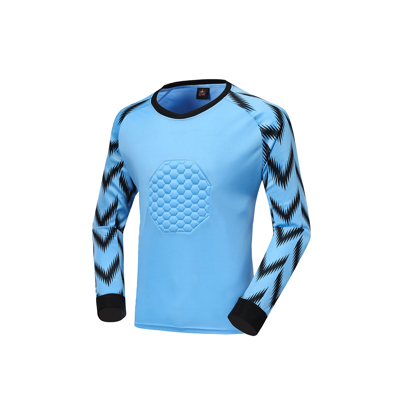 Custom Soccer Goalie Training Protector Long Sleeve Football Goalkeeper Tops New Jersey Kits with Sponge Features,Blue Arc Sports