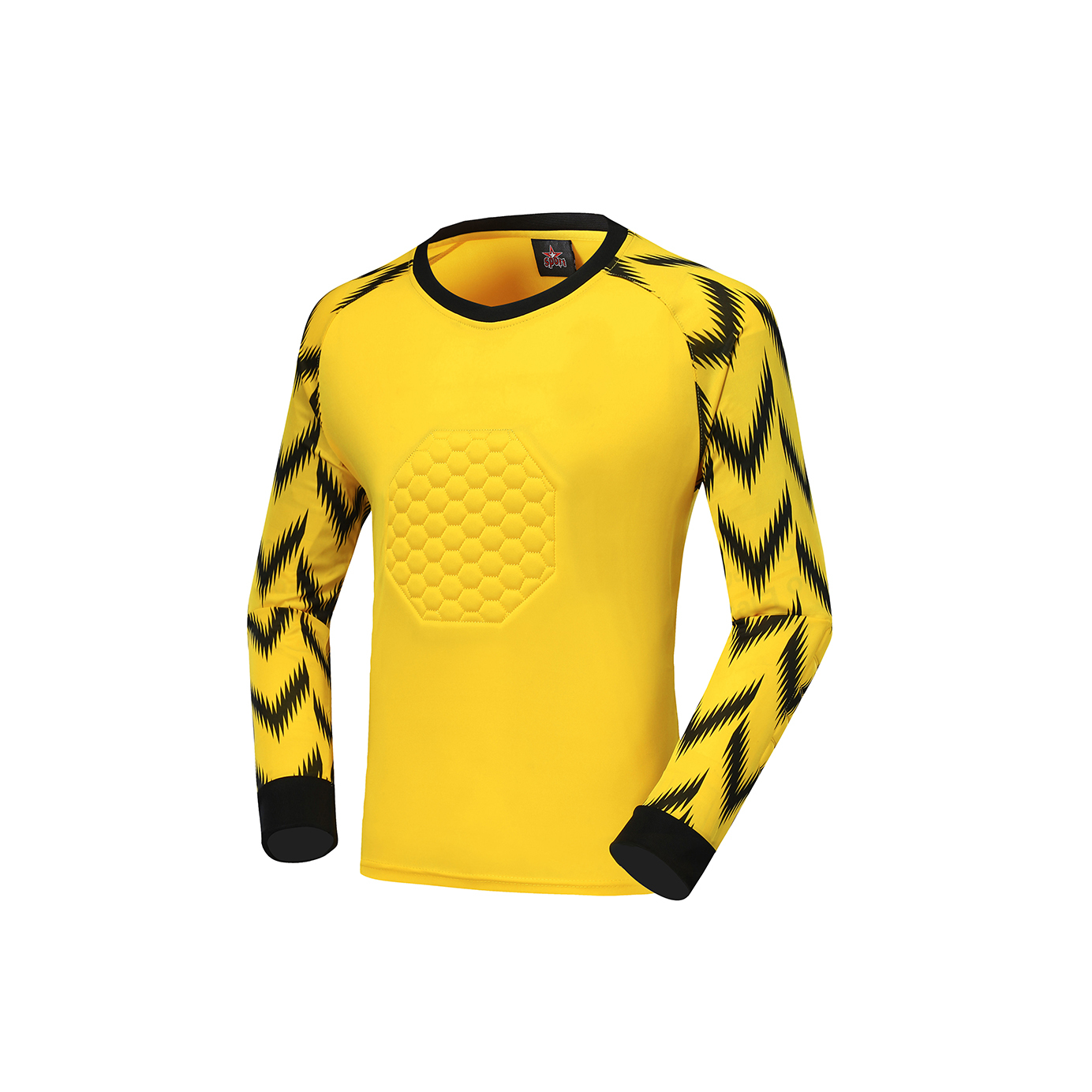 Custom Soccer Goalie Training Protector Long Sleeve Football Goalkeeper Tops New Jersey Kits with Sponge Features,Blue Arc Sports
