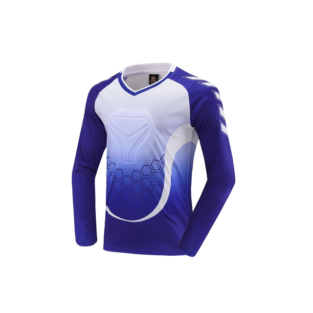 Custom Soccer Goalie Training Protector Long Sleeve Goalkeeper Jerseys Kits Name Polyester Football Goalkeeper Tops Adults,Blue Arc Sports