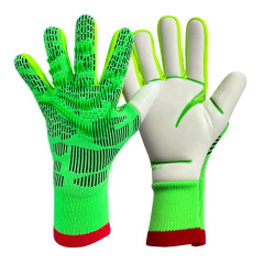 Best-Goalkeeper Professional Football Gloves PU Leather Rubber Latex Breathable Buckle Anti-Slip Anti-Fall Training Outdoor Use,Blue Arc Sports