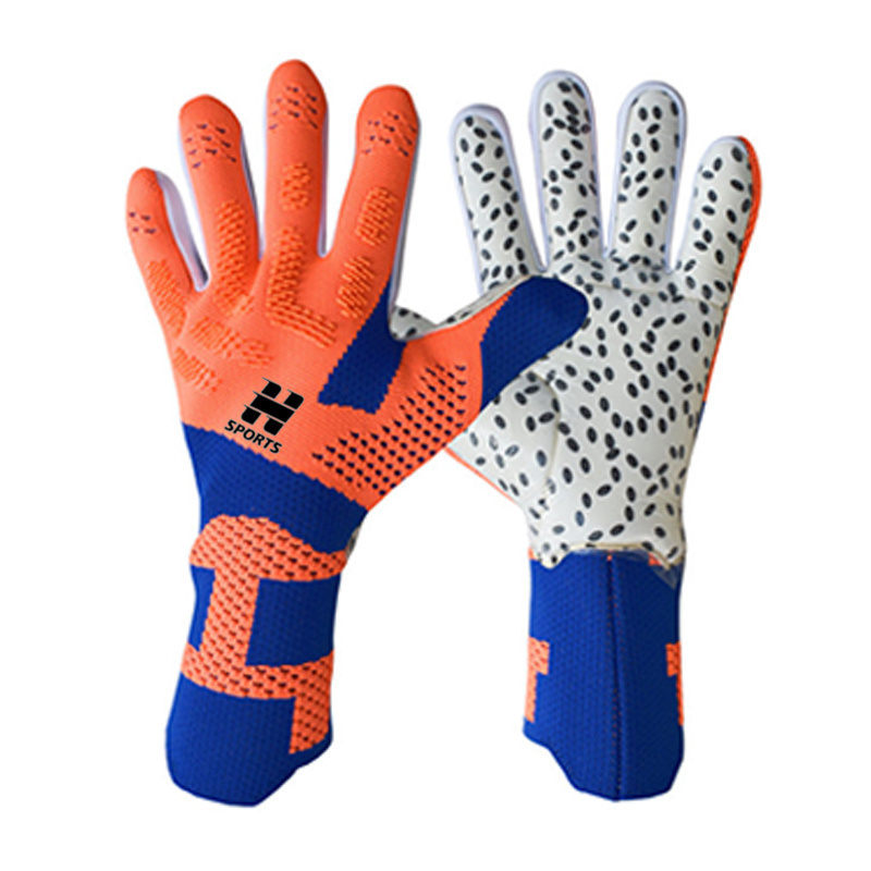 Best-Goalkeeper Professional Latex Sports Football Gloves Breathable Buckle Anti-Slip Anti-Fall Outdoor Use Made Leather Rubber,Blue Arc Sports
