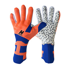 Best-Goalkeeper Professional Latex Sports Football Gloves Breathable Buckle Anti-Slip Anti-Fall Outdoor Use Made Leather Rubber,Blue Arc Sports