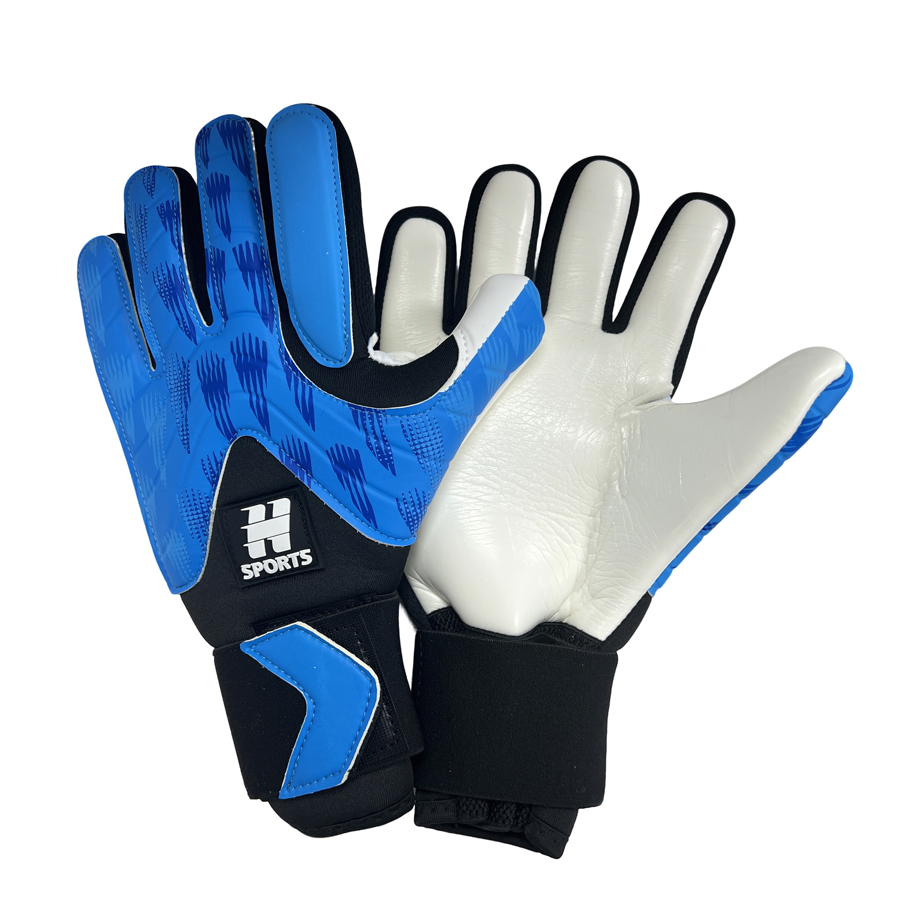 Best Quality Customizable Gaelic Football Gloves New PU Leather Latex Goalkeeper Protection Outdoor Sports Training Guanti,Blue Arc Sport